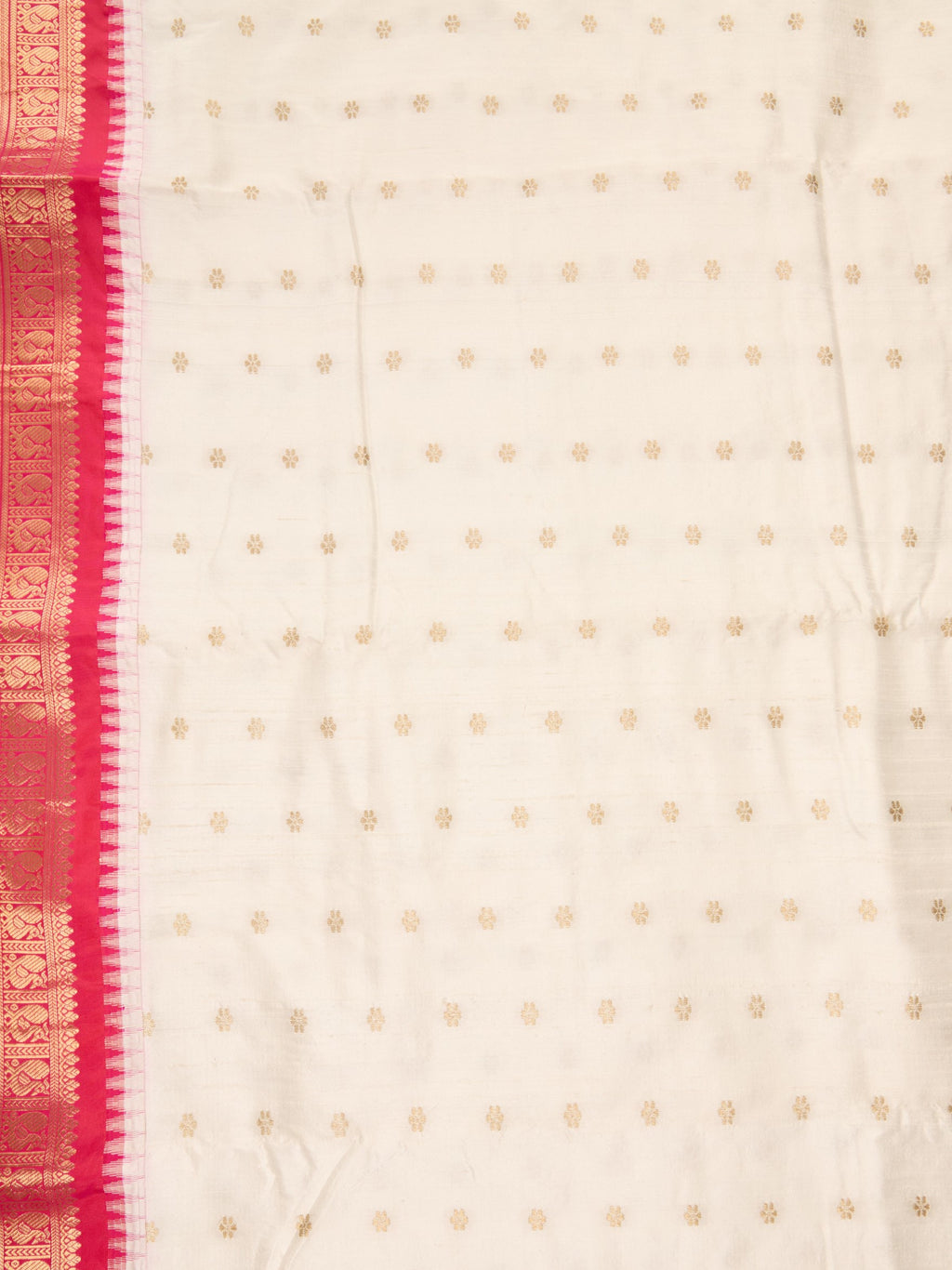 Pure Handloom Raw Silk with Elegant Kanchipuram Weaving Border