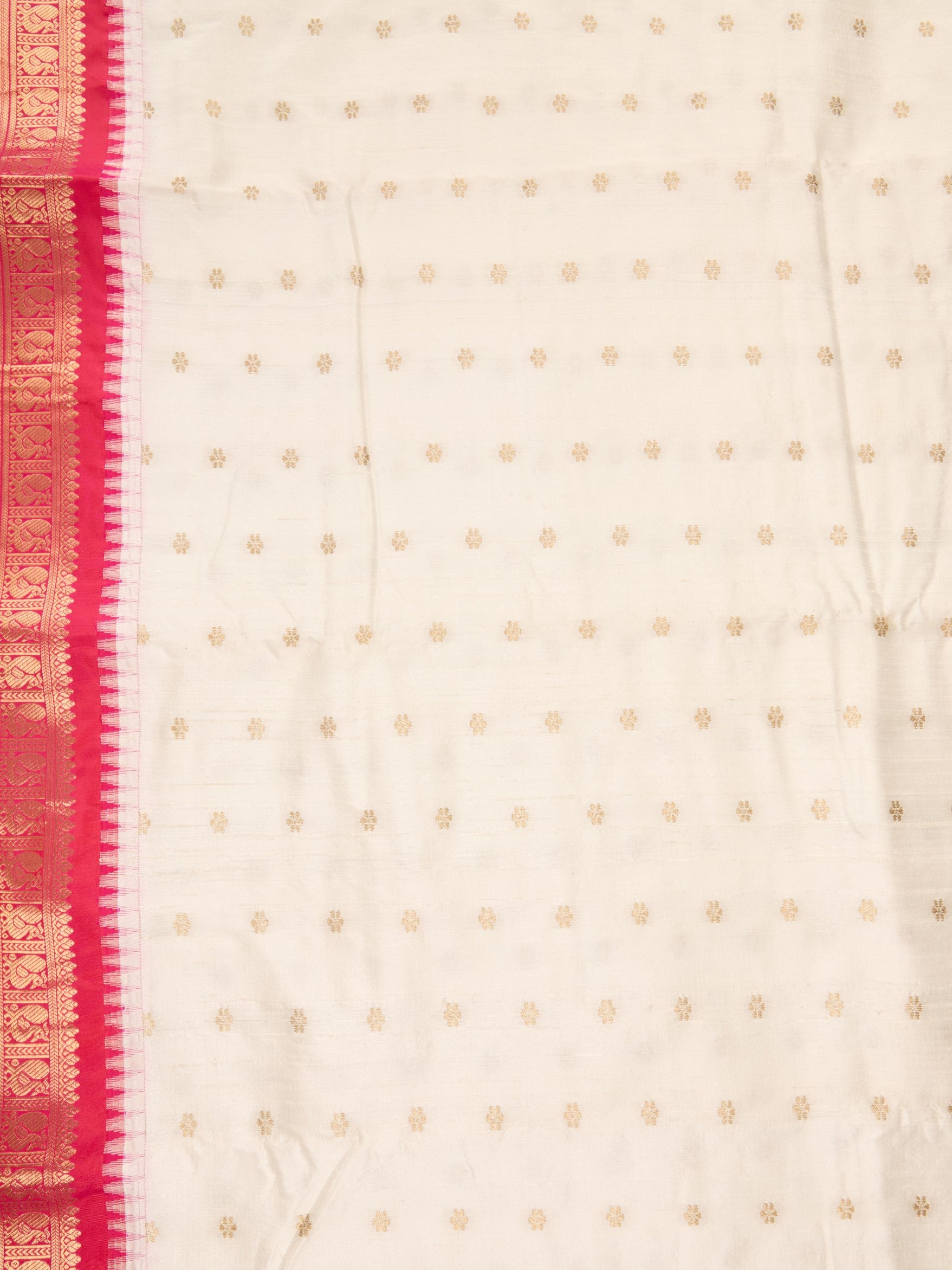Pure Handloom Raw Silk with Elegant Kanchipuram Weaving Border
