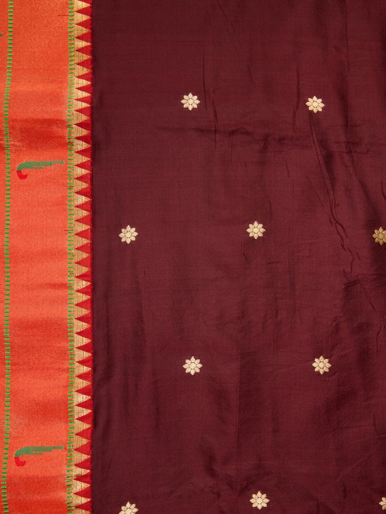 Pure Handloom Silk with Heritage Paithani Muniya Border