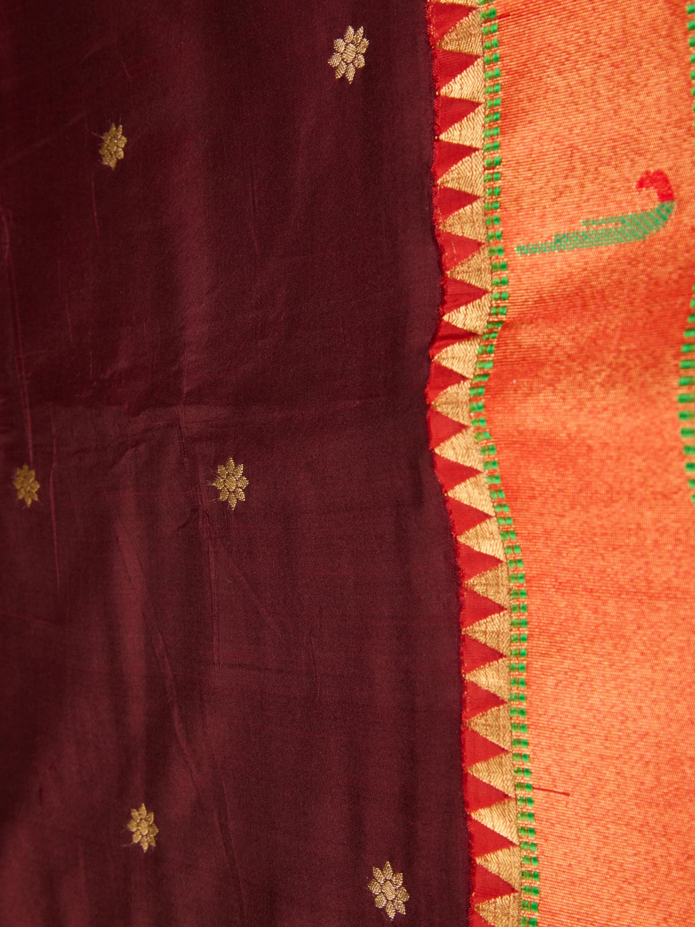 Pure Handloom Silk with Heritage Paithani Muniya Border