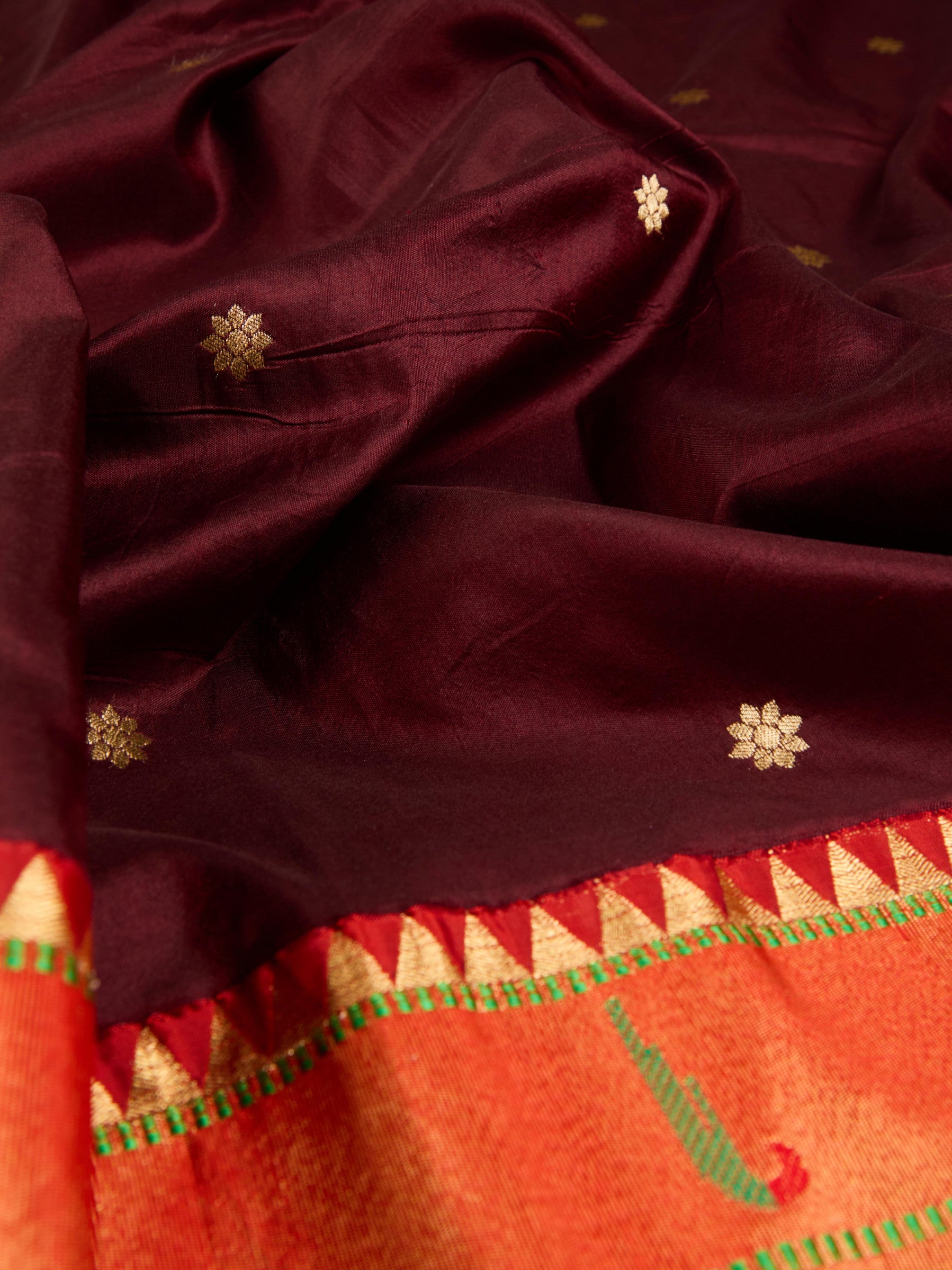 Pure Handloom Silk with Heritage Paithani Muniya Border