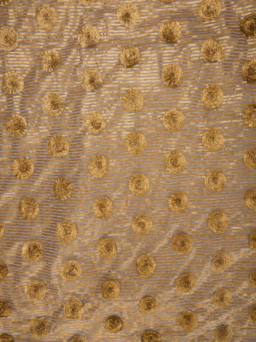 Pure Net Fabric with Delineated Antique Sequence & Floral Lace Work