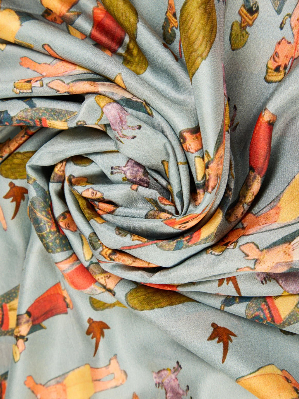 Pure Silk Fabric with Artisanal Block Prints & Kanchipuram Weaving Border