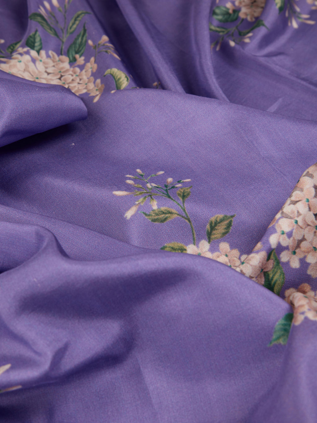 Pure Silk Fabric with Exquisite Digital Prints & Kanchipuram Weaving Border