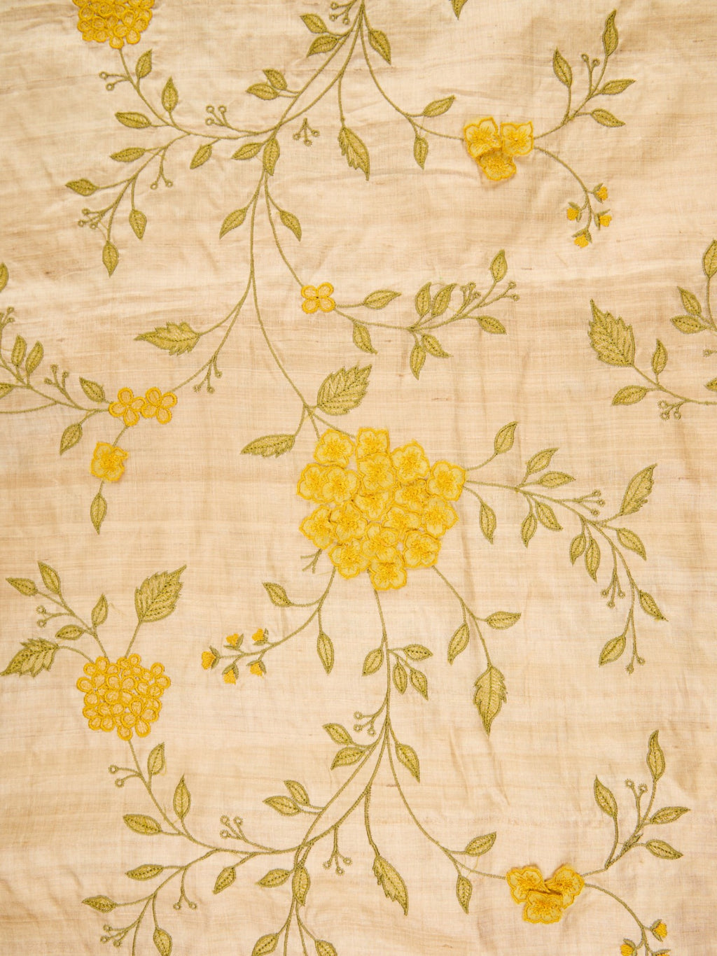 Pure Tusser Fabric with Beautiful 3D Floral Embellishments & Threadwork