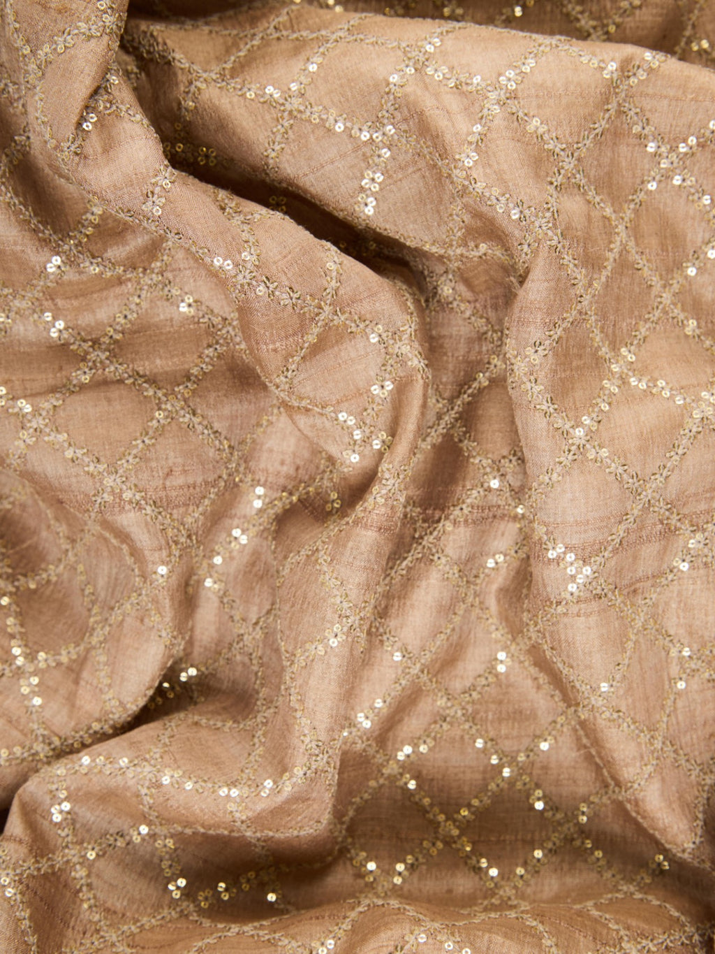 Pure Tusser Fabric with Intricate Sequence & Threadwork