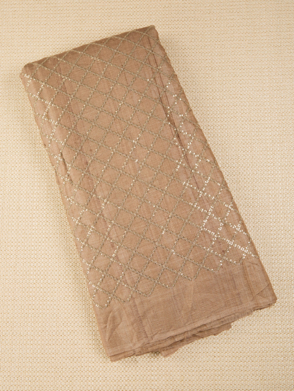Pure Tusser Fabric with Intricate Sequence & Threadwork