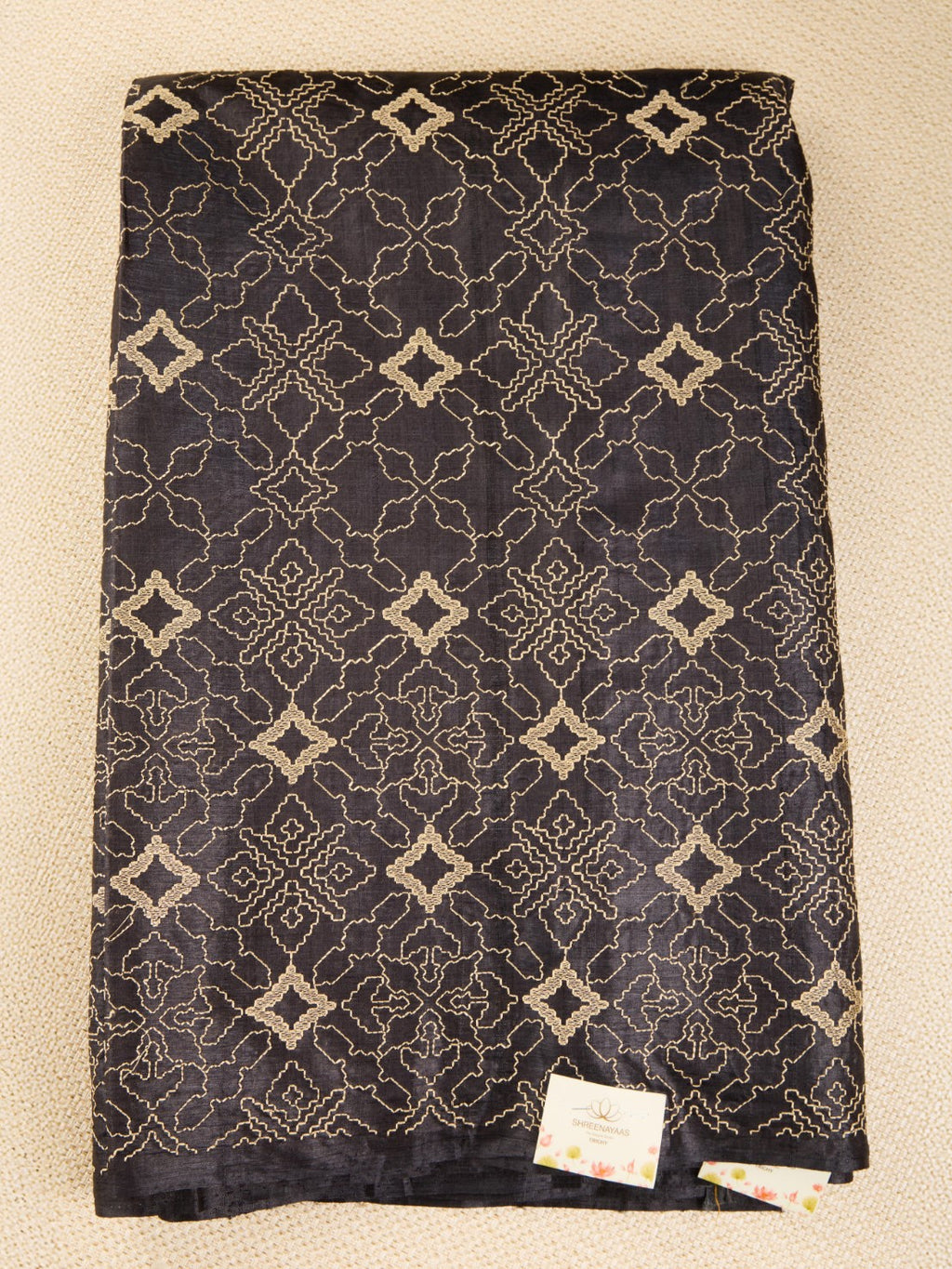Pure Tusser Fabric with Intricate Threadwork