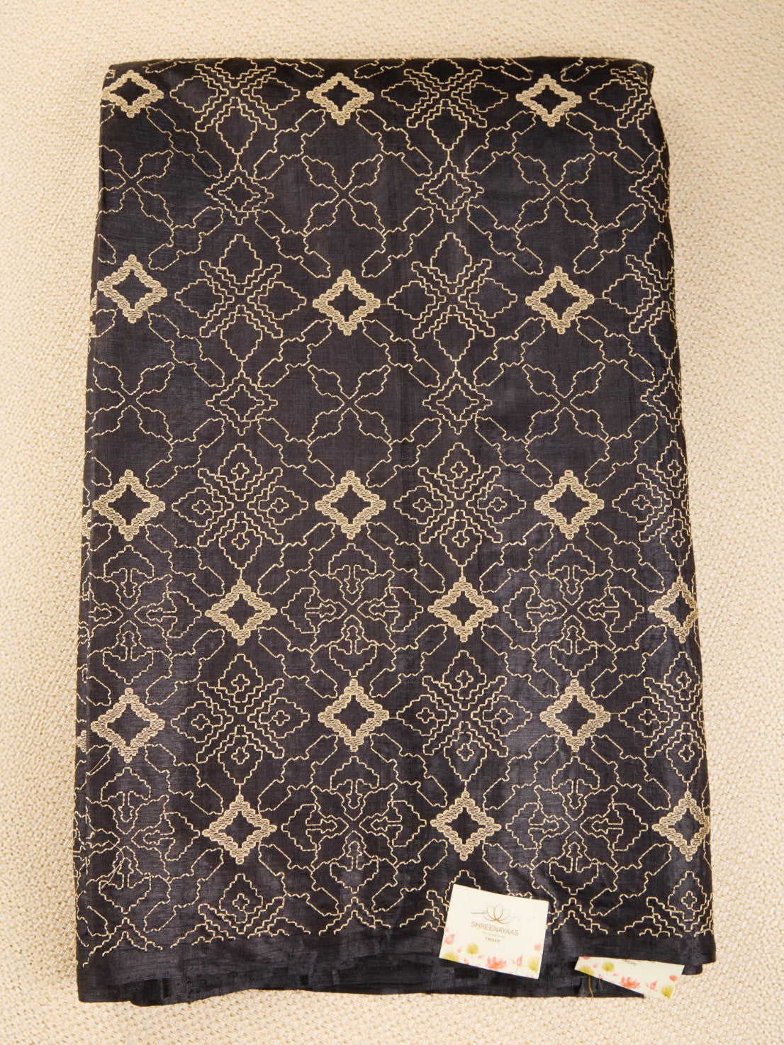 Pure Tusser Fabric with Intricate Threadwork