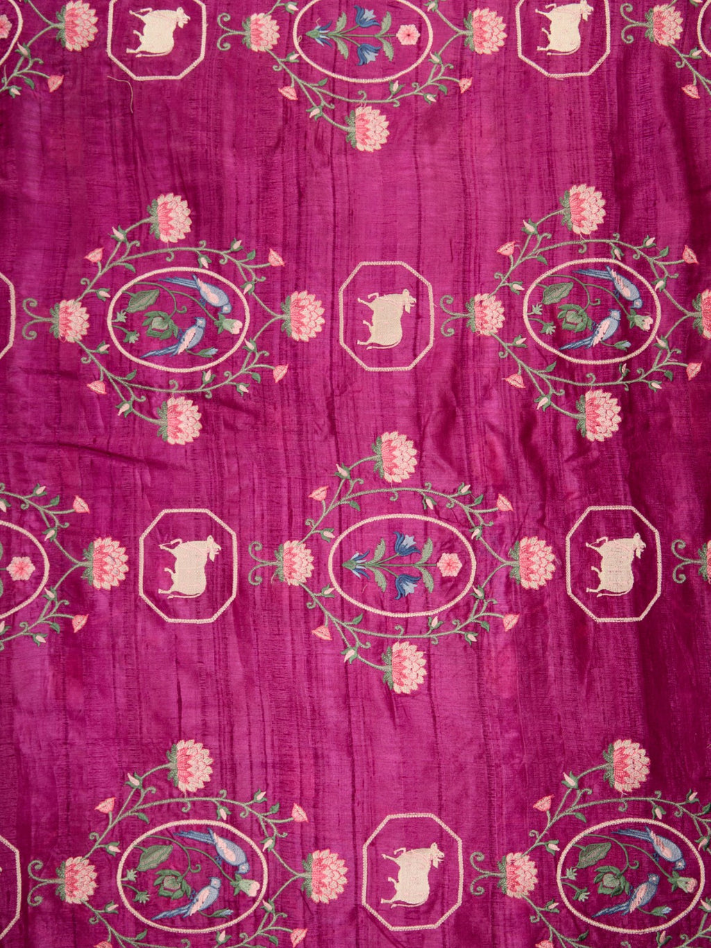 Pure Tusser Fabric with Majestic Sabhyasachi-Inspired Pichuvai Embroidery