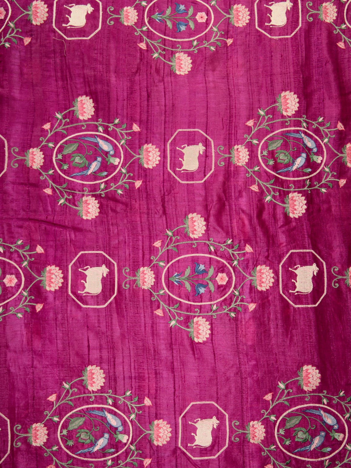 Pure Tusser Fabric with Majestic Sabhyasachi-Inspired Pichuvai Embroidery