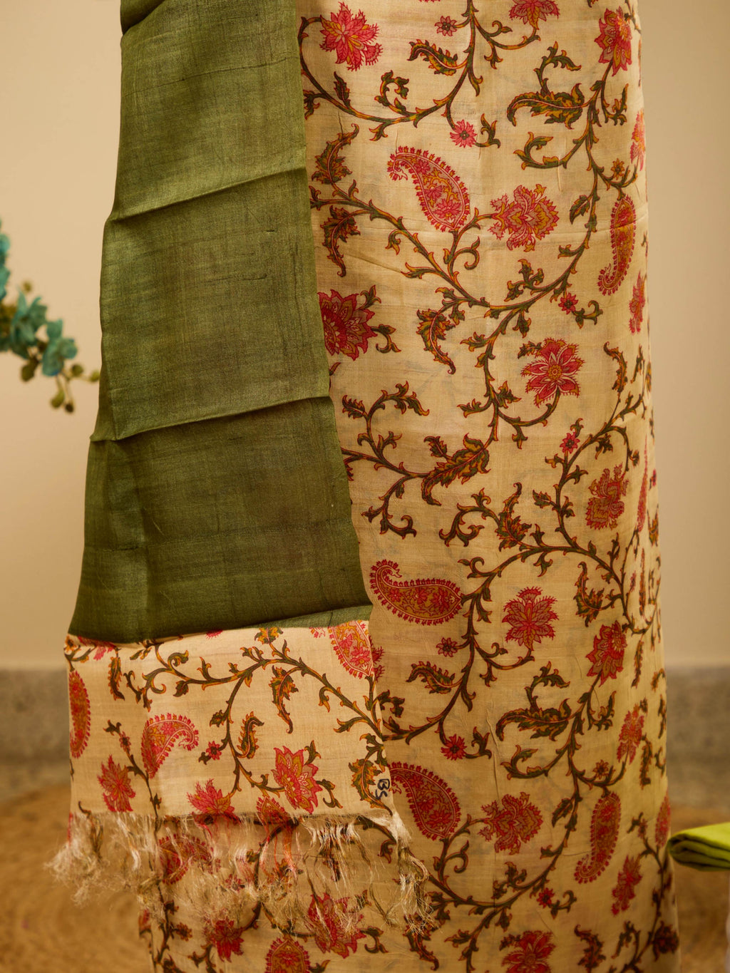 Premium Pure Tusser Silk Top & Bottom